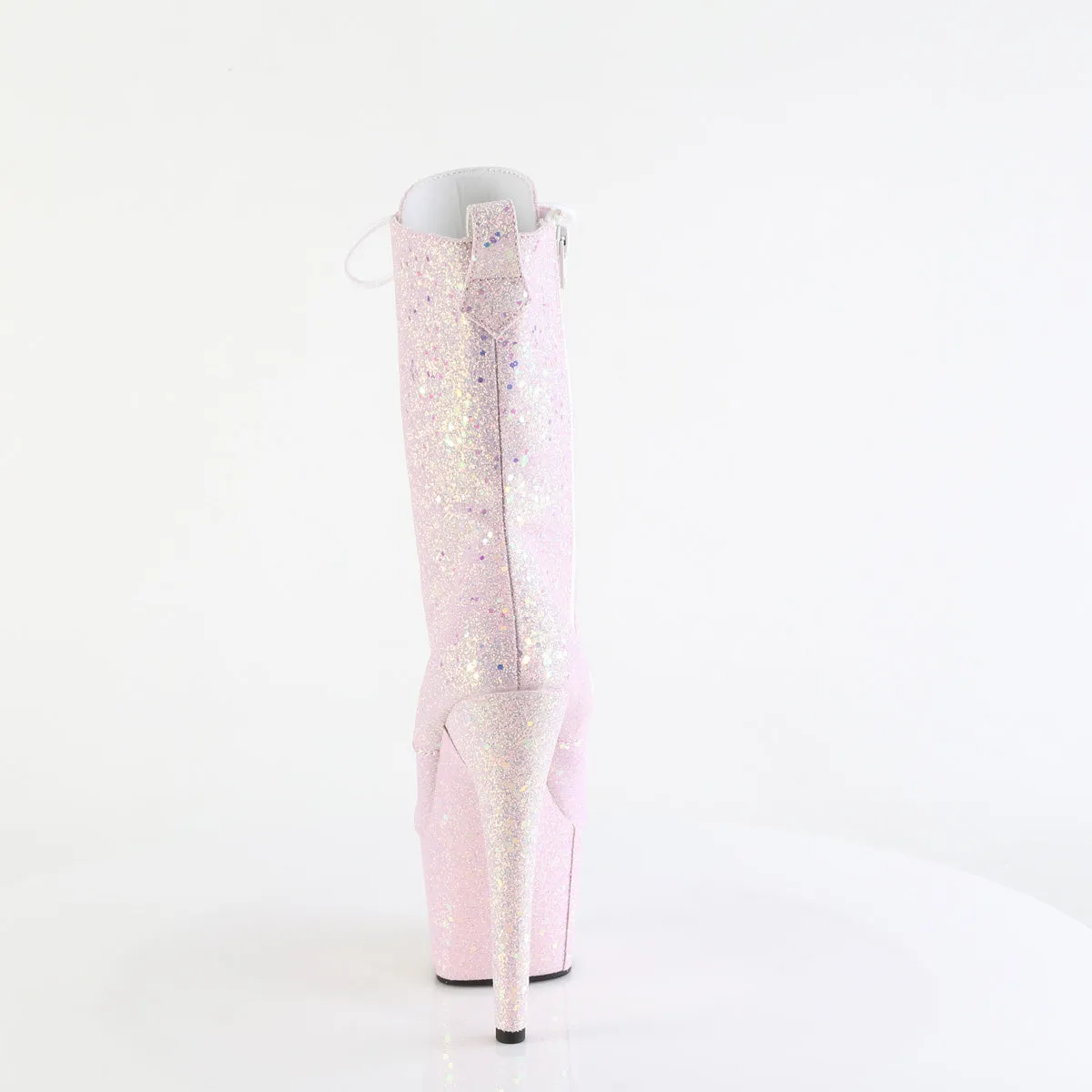 Adore 1040IG  Lilac Iridescent Glitter 7" Heel Platform Mid Calf Ankle Boots Direct