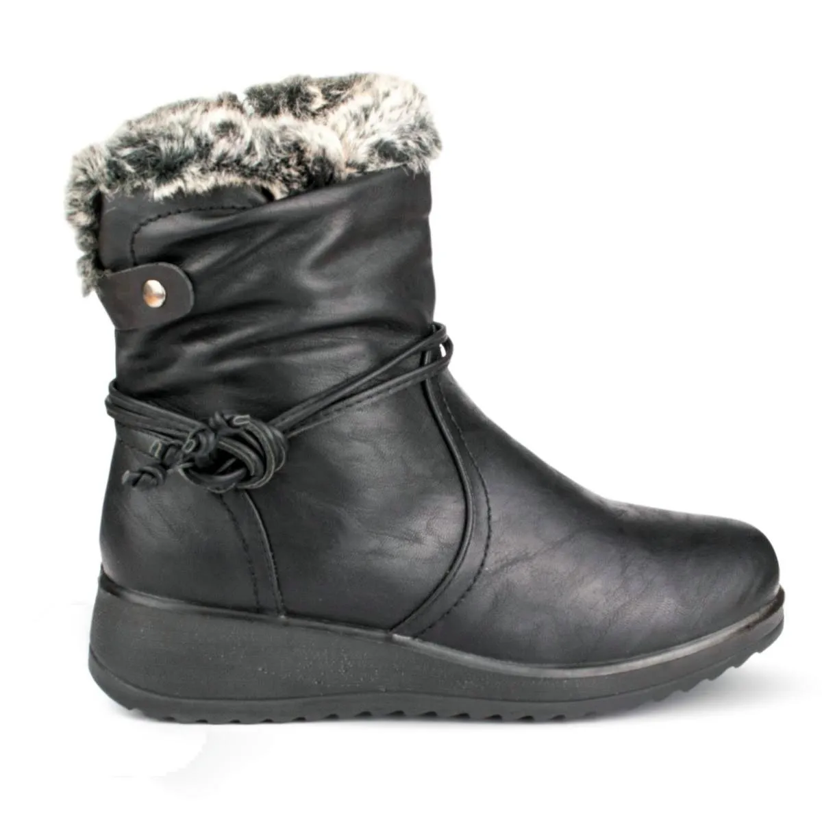 Amaretti Faux Fur Boot Black