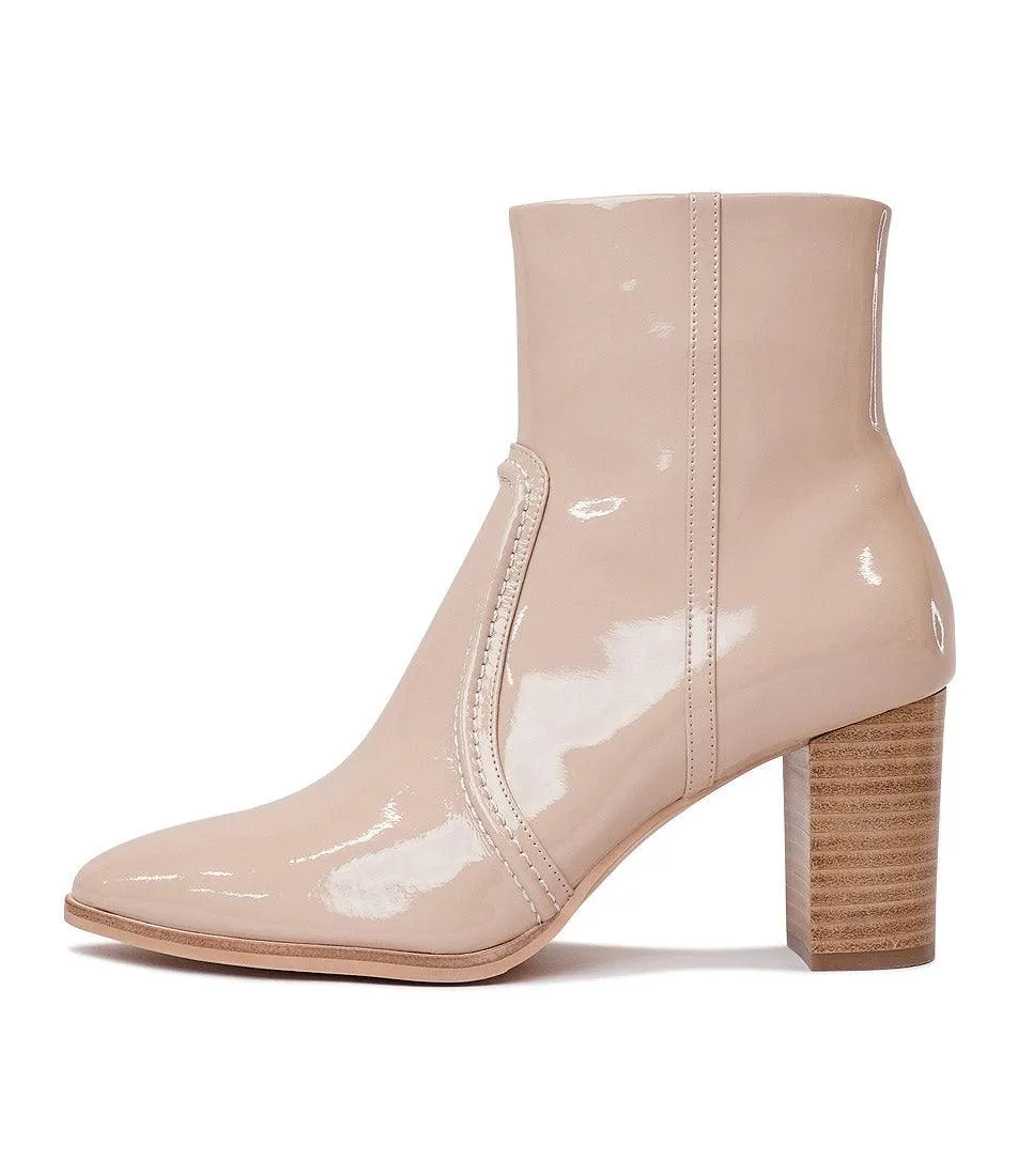 Anahi Cafe Patent Ankle Boots