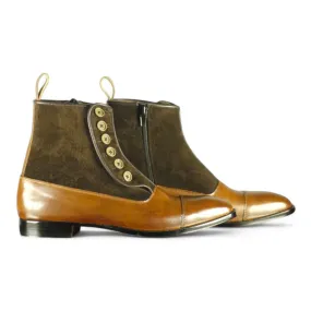 Ankle High Men's Brown Button Boot