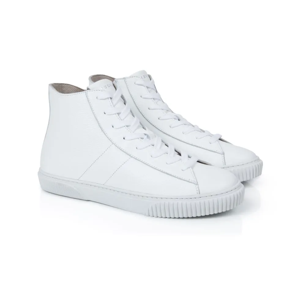 Basquette: Pure White High Top Trainers