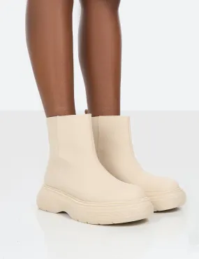 Caia Nude Chunky Sole Ankle Boot