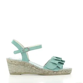 Calzanor 743 Turquoise Slingback Wedge Espadrilles