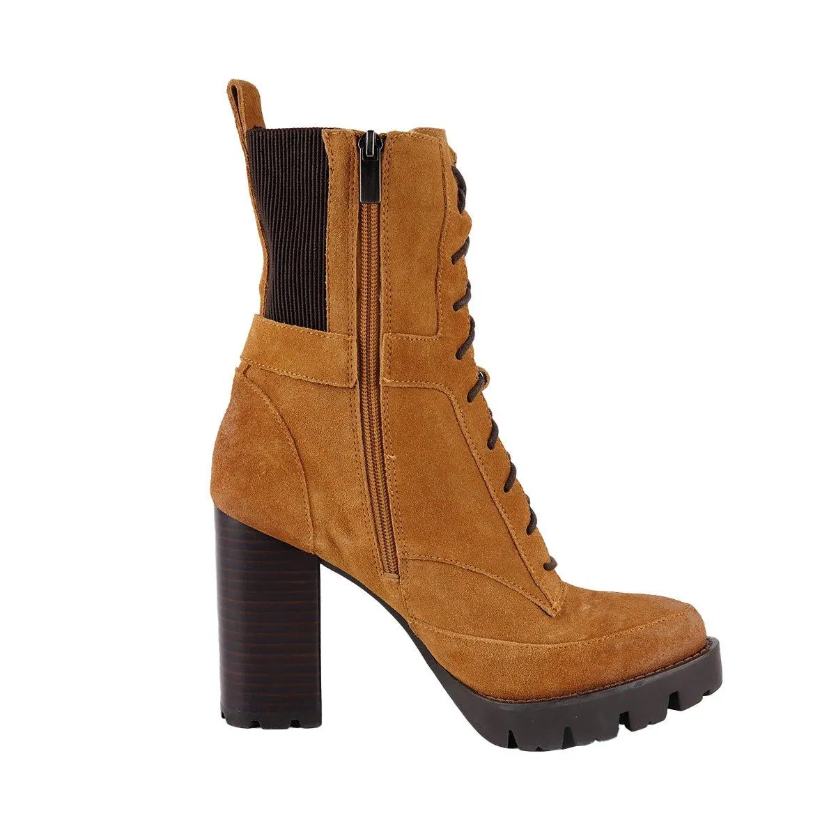 Charles By Charles David Gimmick Combat Ankle Boots Leather Brown Colour For Women