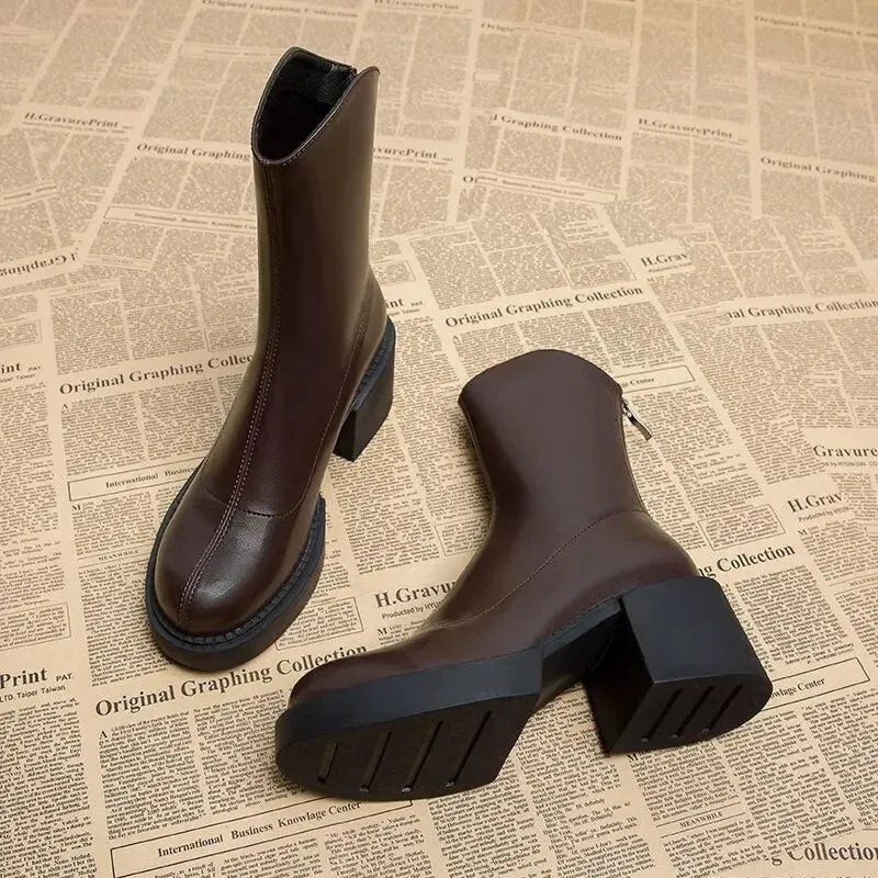 Chunky Heel Short Boots "Classique" 2024