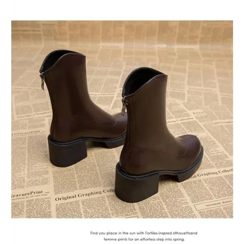 Chunky Heel Short Boots "Classique" 2024