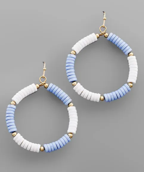 College Pride Dangle Earrings - Carolina Blue