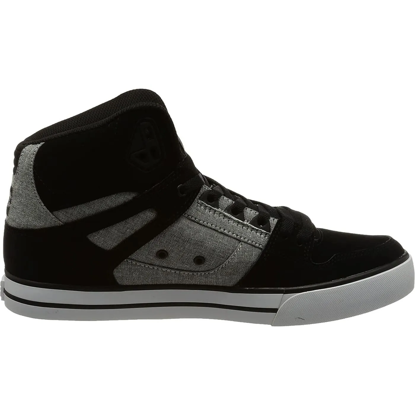 DC Pure High Top WC Black Armor Mens Suede Skate Trainers