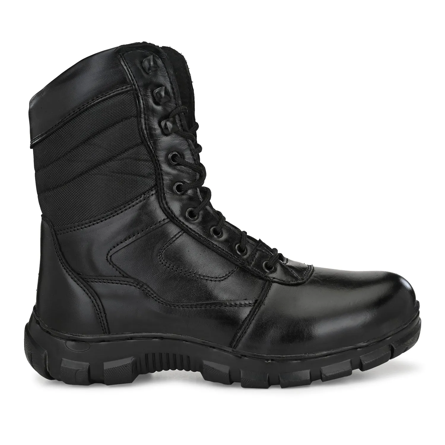 Eego Italy Genuine Leather Army Combat All Weather Hikking & Bikking Boots ARM-3-BLACK (Sale@649)