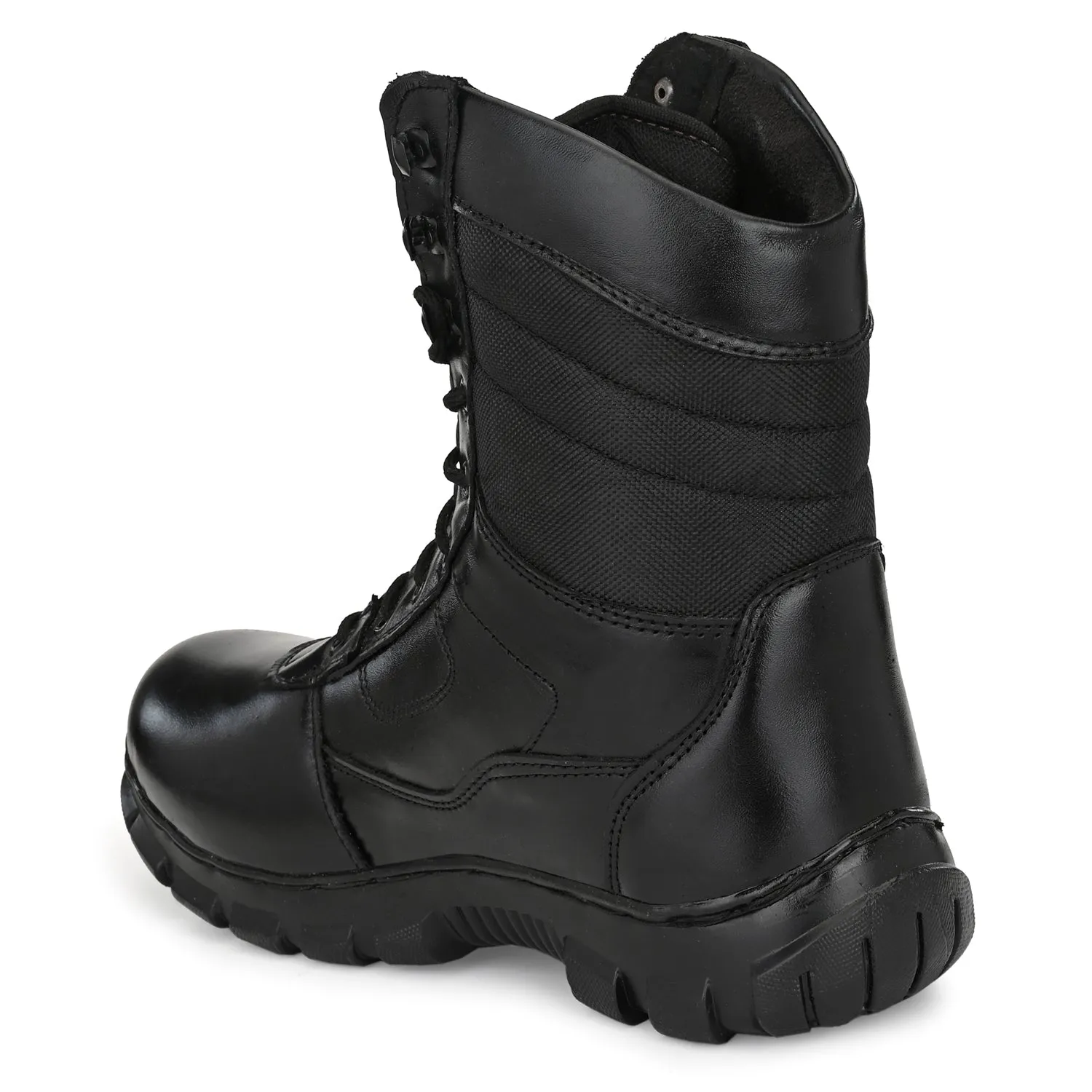 Eego Italy Genuine Leather Army Combat All Weather Hikking & Bikking Boots ARM-3-BLACK (Sale@649)