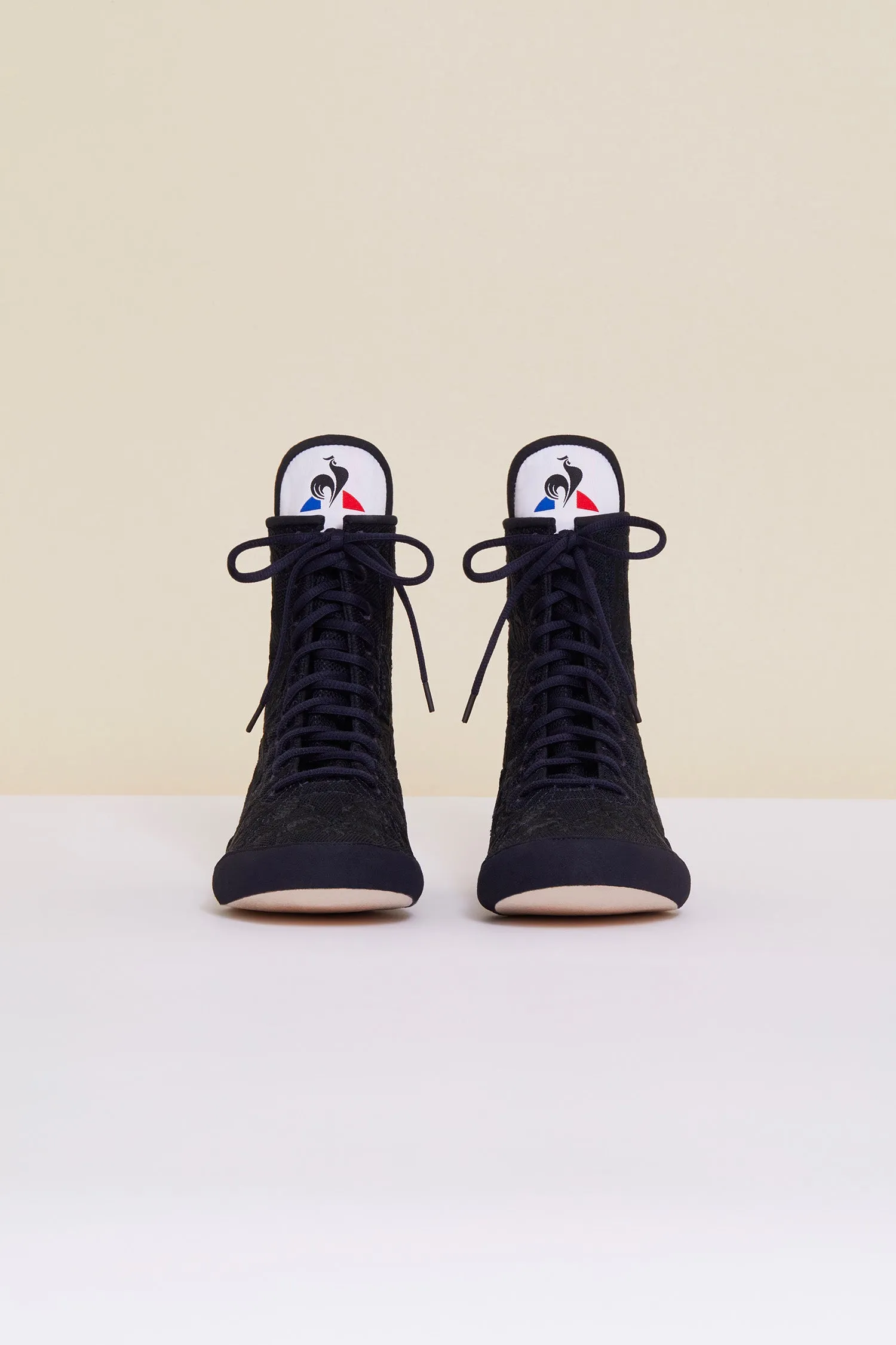 Embroidered high-top trainers - Navy