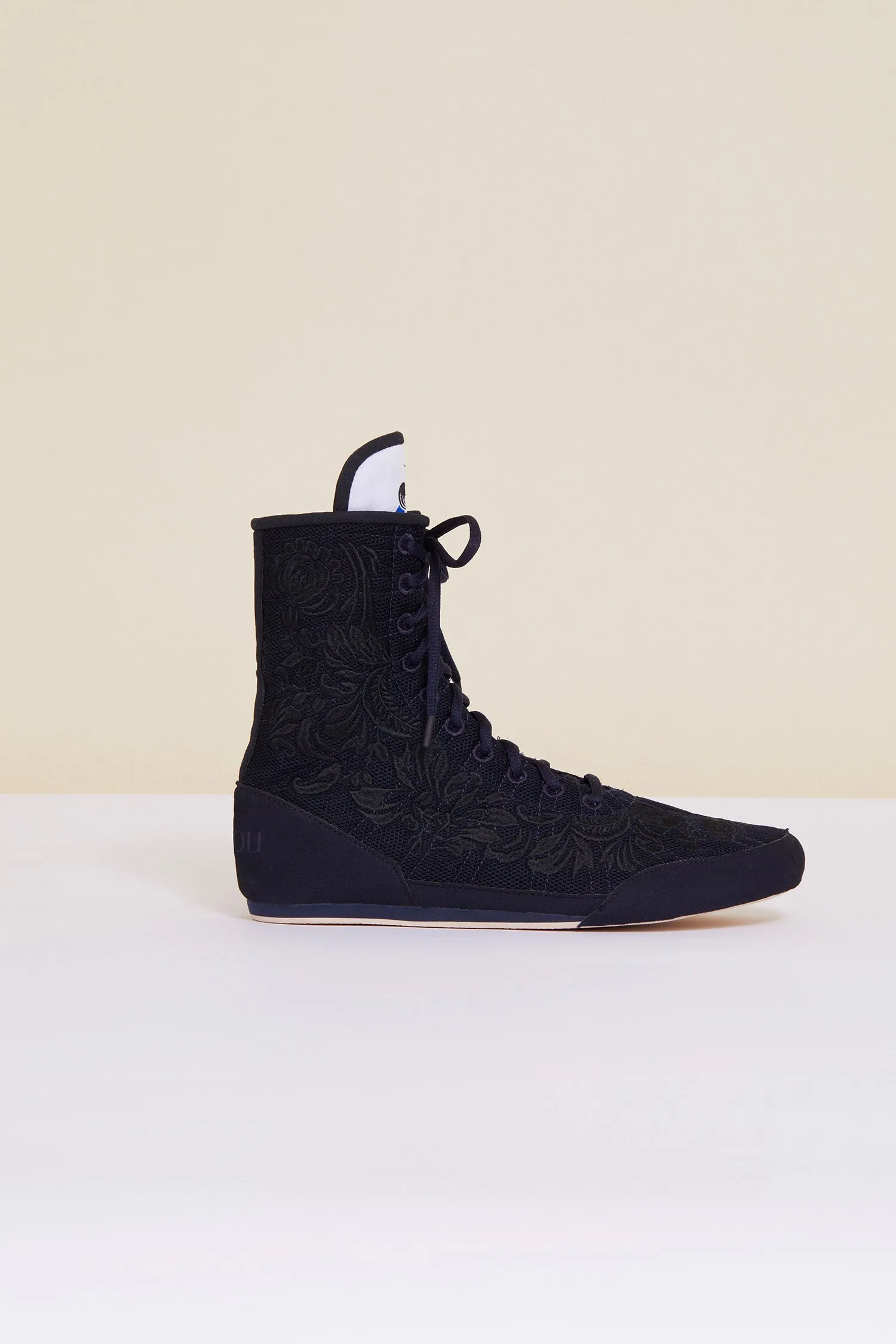 Embroidered high-top trainers - Navy