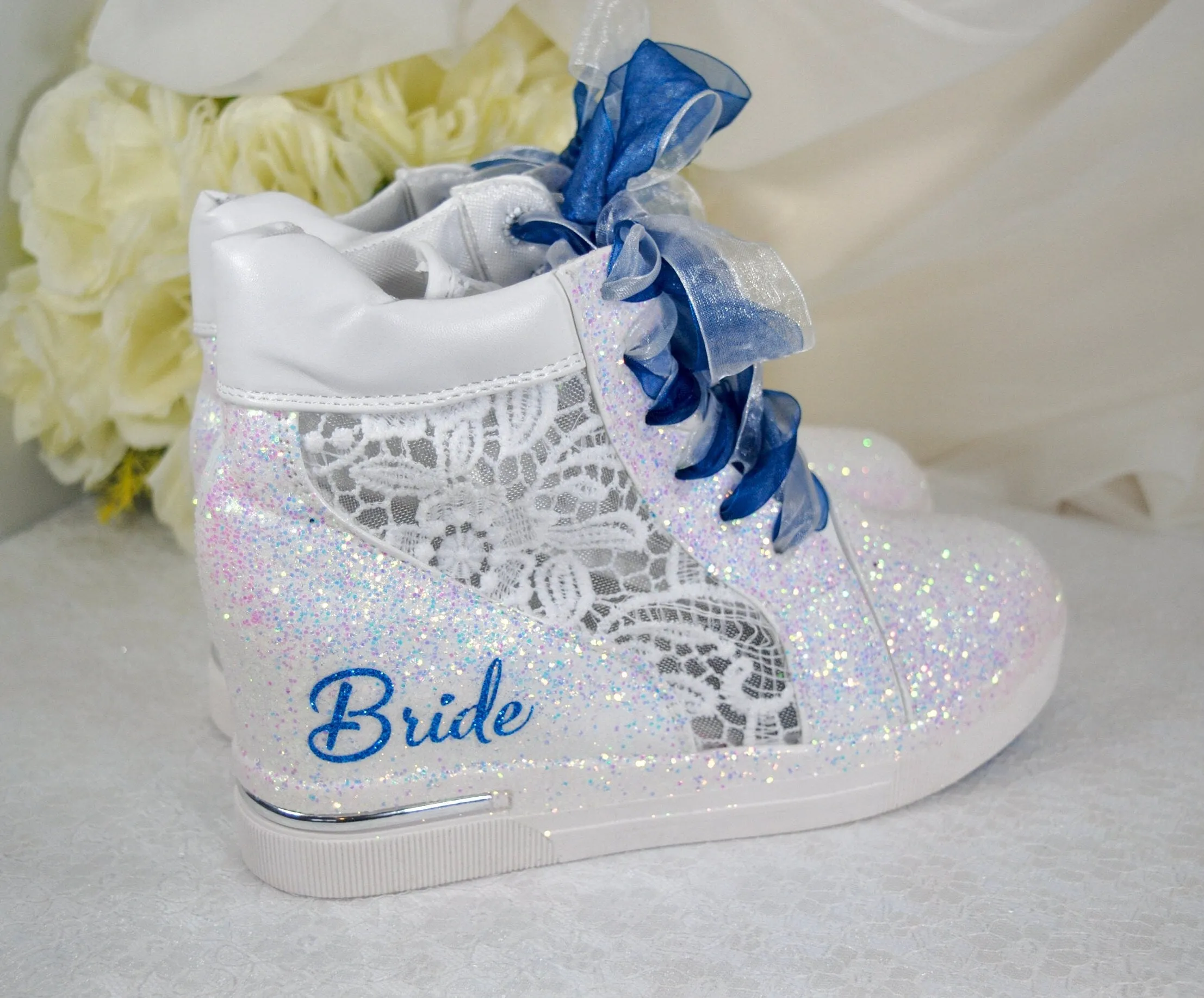 Glitter Wedge Wedding Trainers / Sneakers