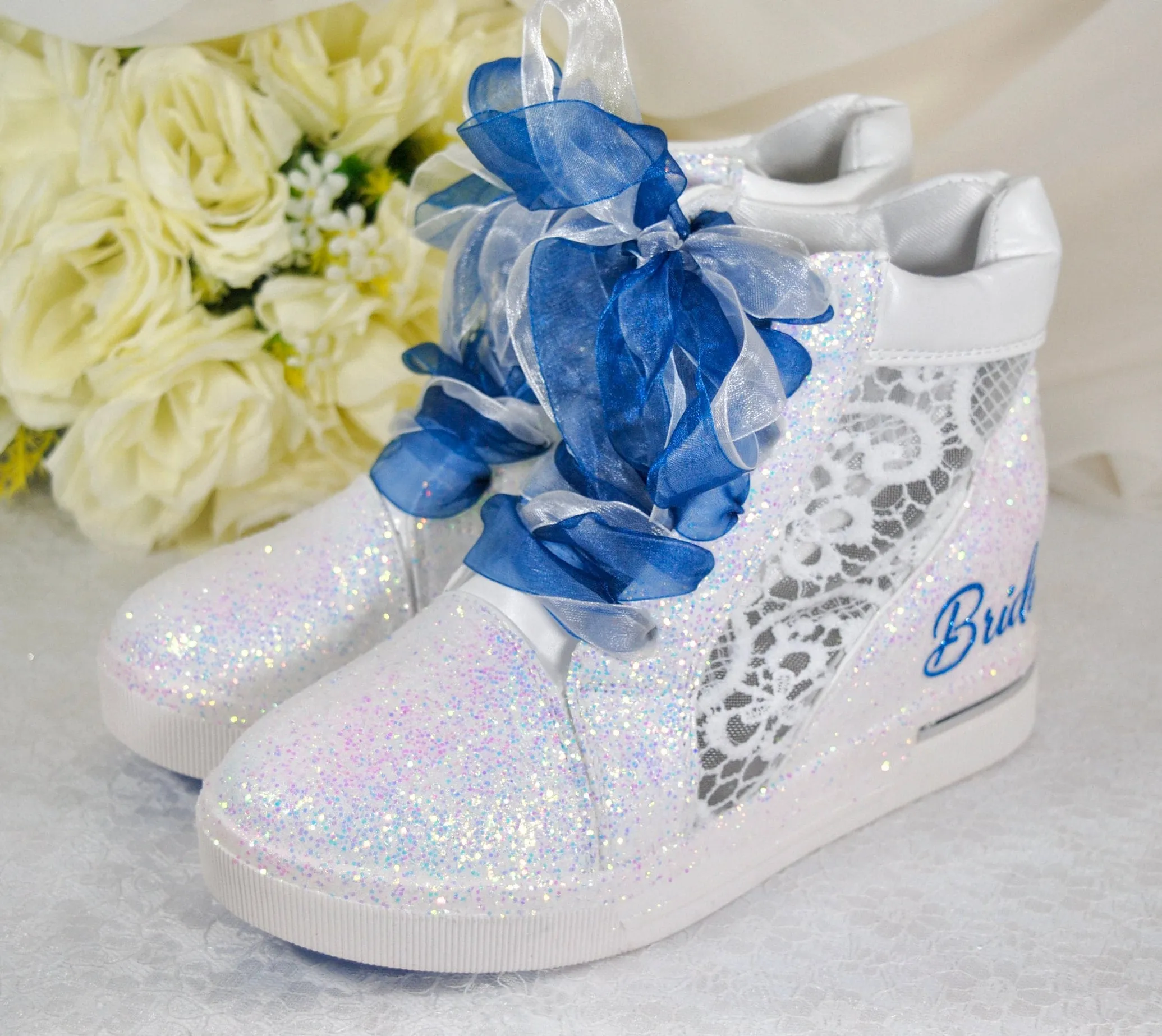 Glitter Wedge Wedding Trainers / Sneakers