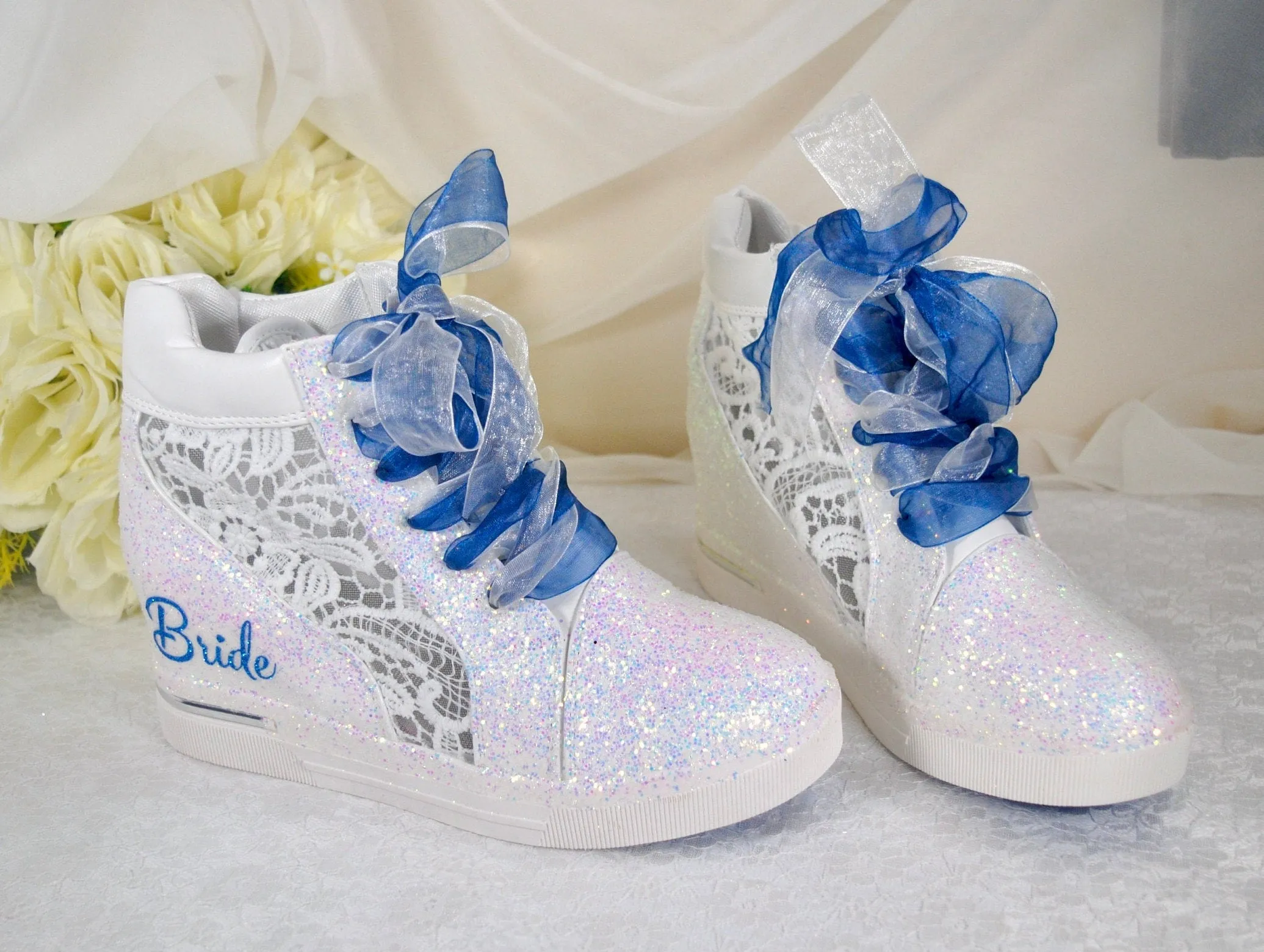 Glitter Wedge Wedding Trainers / Sneakers
