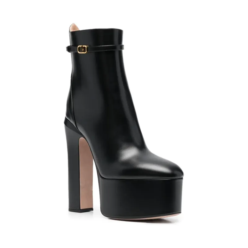 High-Heeled Women's Platform Ankle Strap Boots Catwalk Fashion