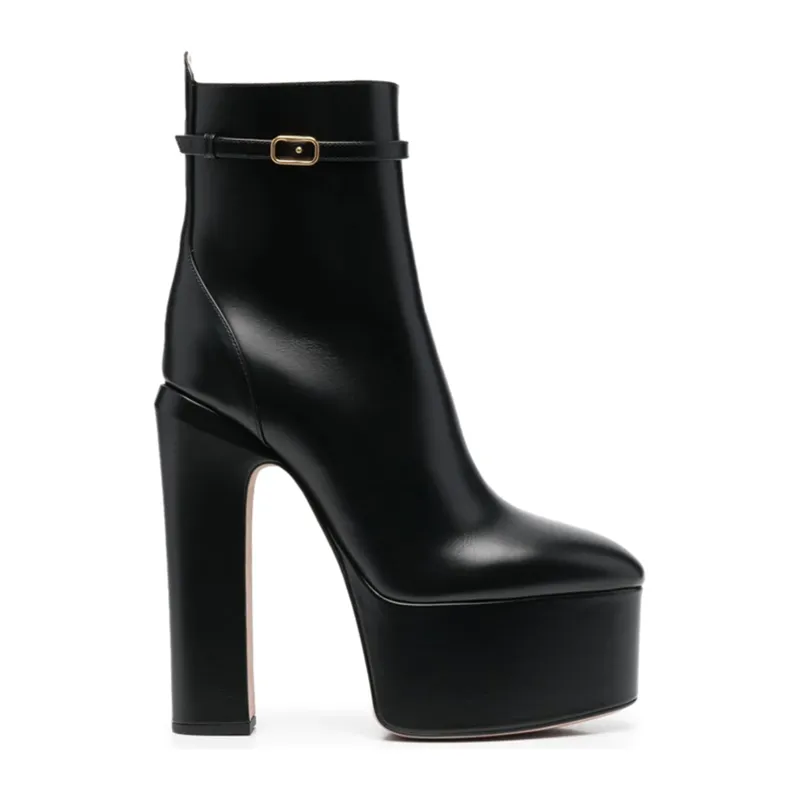 High-Heeled Women's Platform Ankle Strap Boots Catwalk Fashion