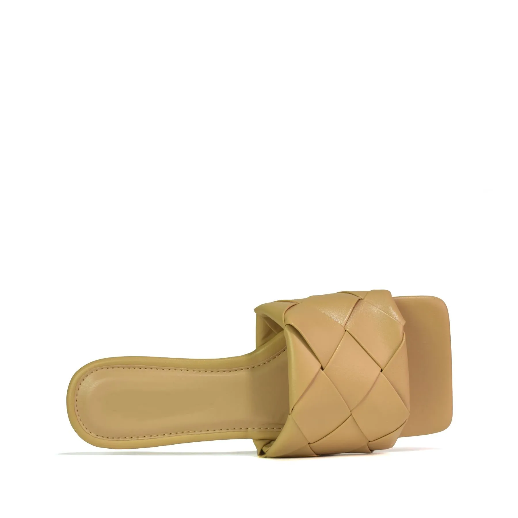 Hot Soles London Open Toe Flats Nude