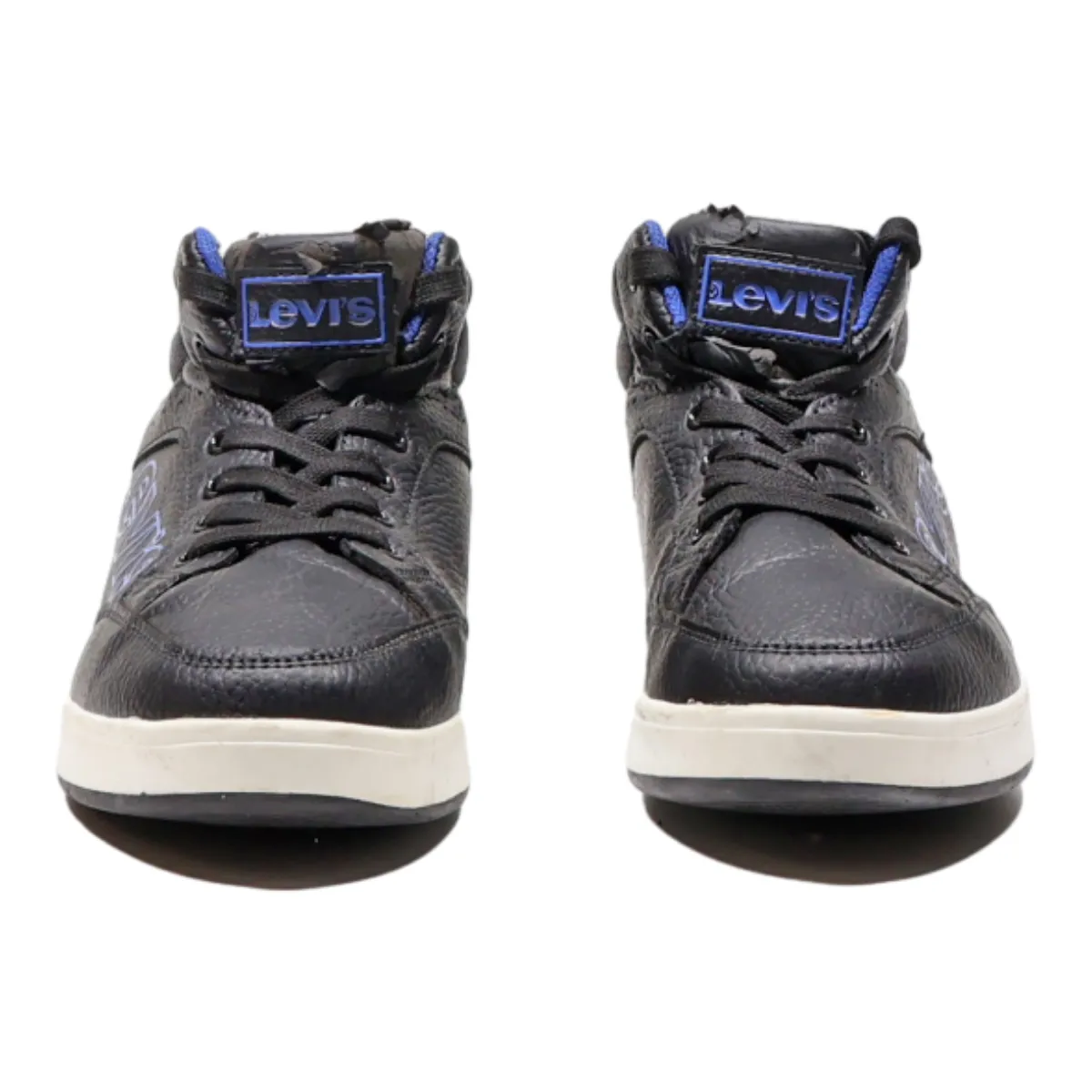LEVI'S High Top Trainers Black Leather Mens UK 6