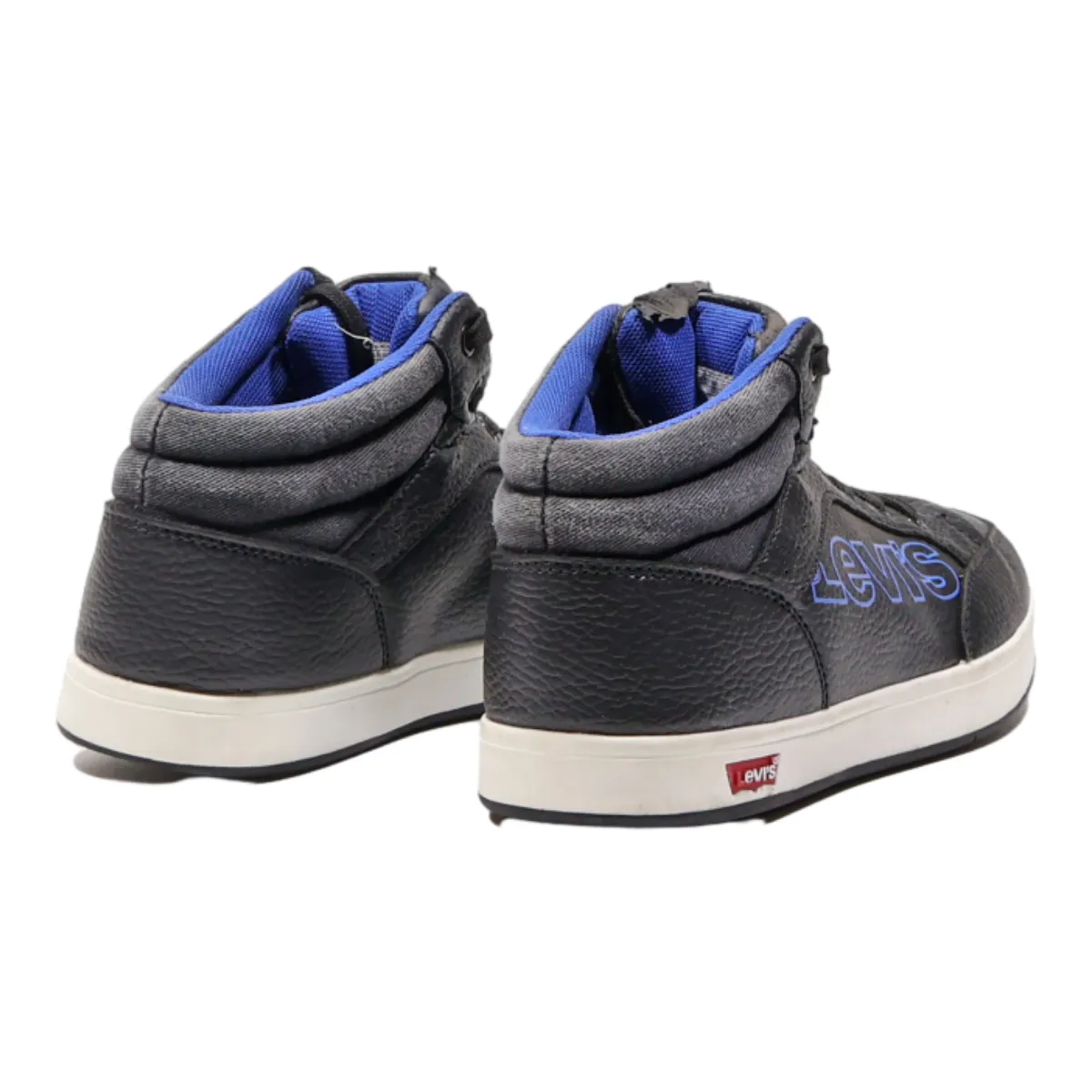LEVI'S High Top Trainers Black Leather Mens UK 6
