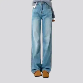 Lined wide fit casual women's jeans