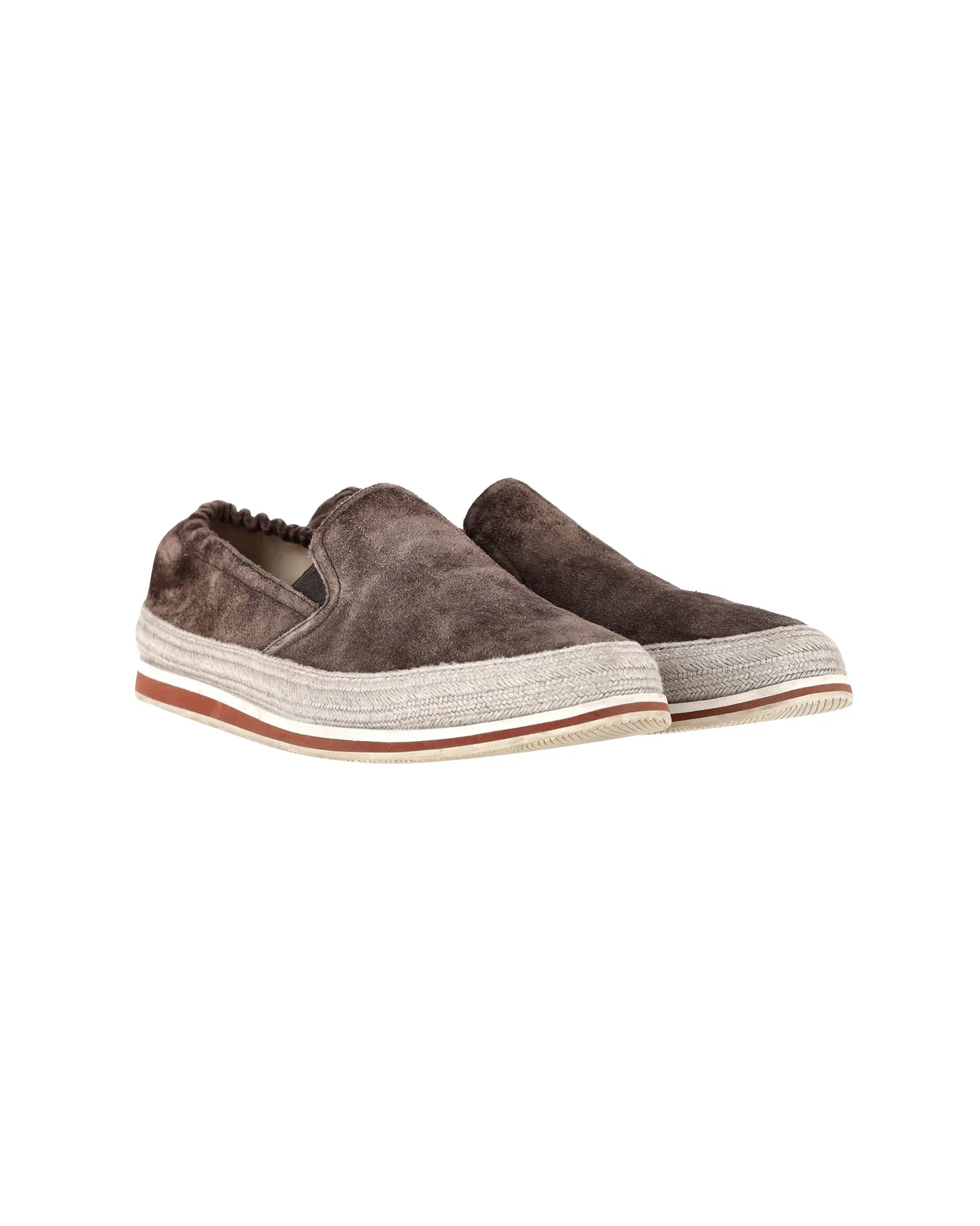 Prada Sport Espadrille Sneakers in Brown Suede