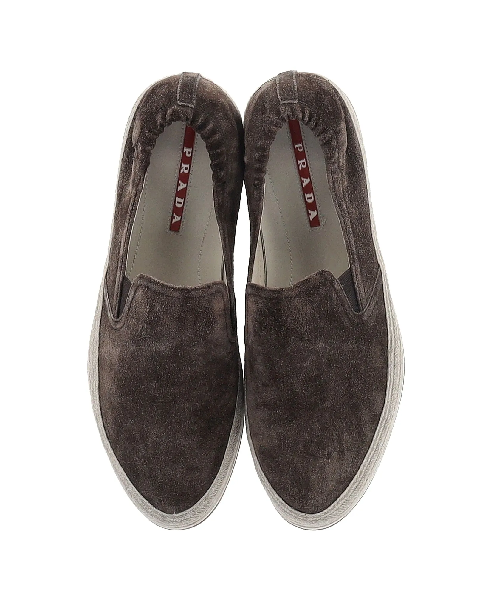 Prada Sport Espadrille Sneakers in Brown Suede