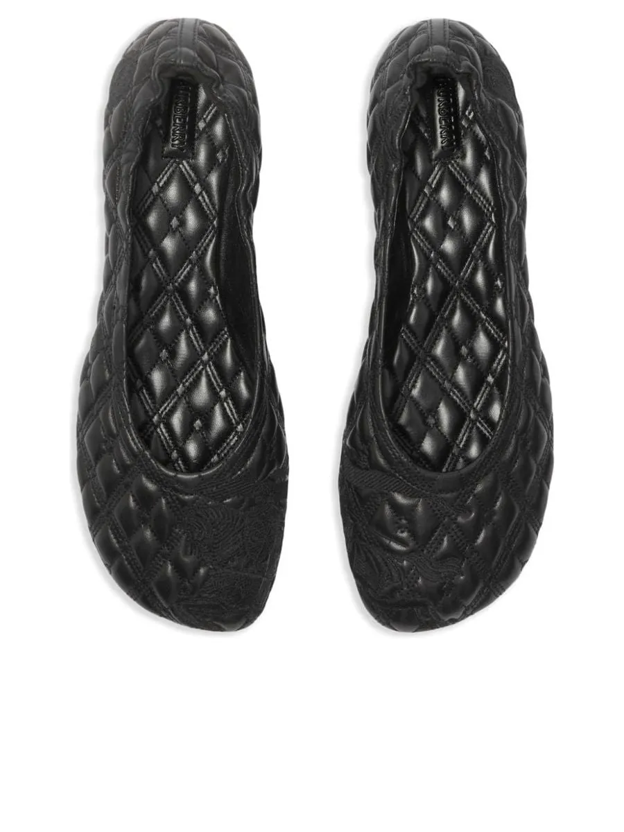 Quilted Equestrian Knight Motif Flats