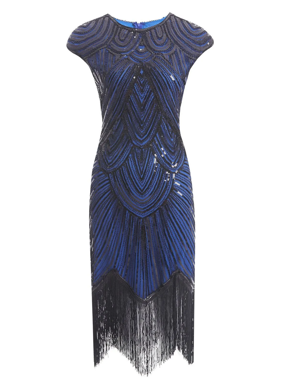 Red 1920s Sequin Beaded Fringed Dress