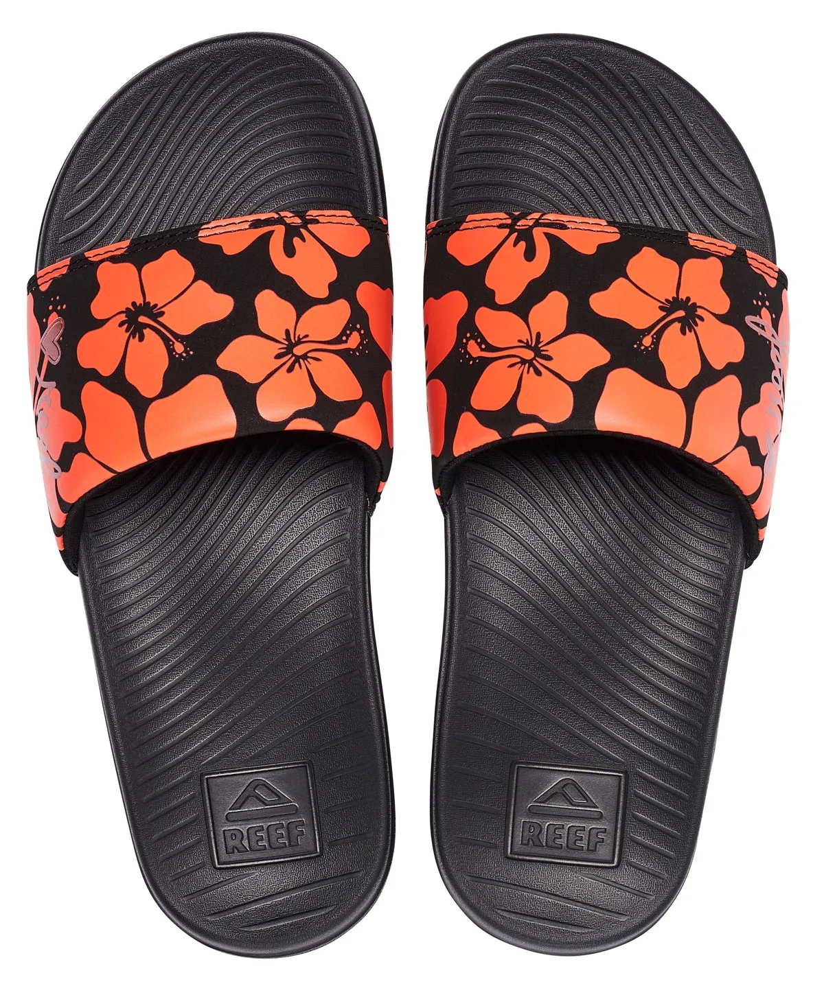 Reef Womens 'One Slide' Padded Strap Slider - Hibiscus