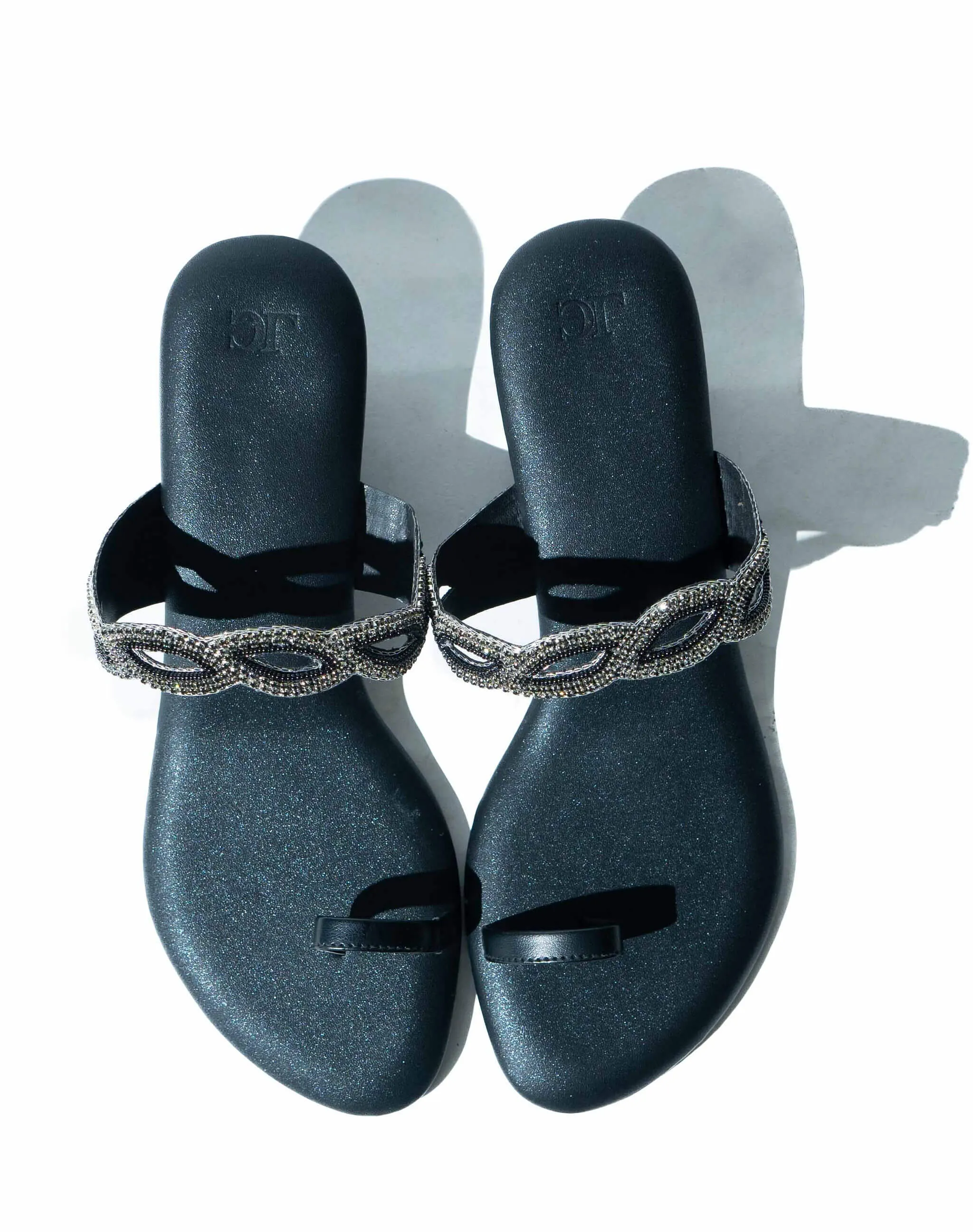 Sandal mid heel - Beaded toe-ring