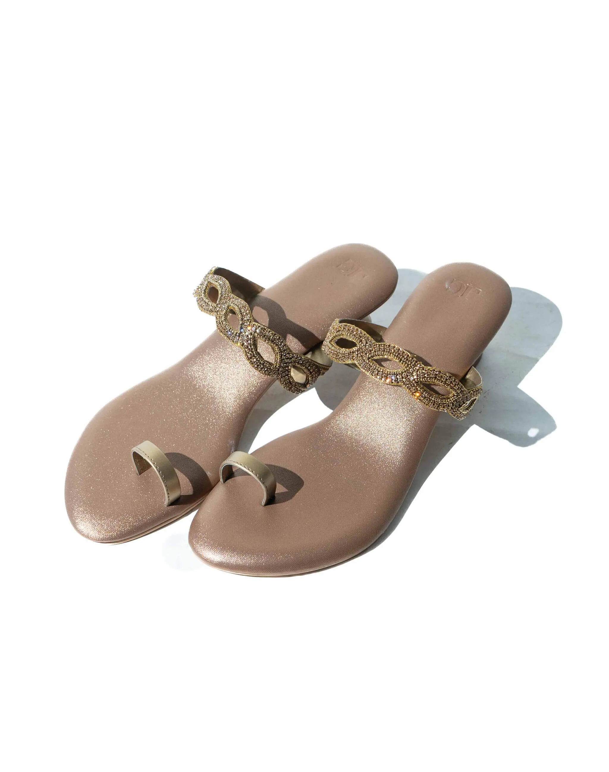 Sandal mid heel - Beaded toe-ring