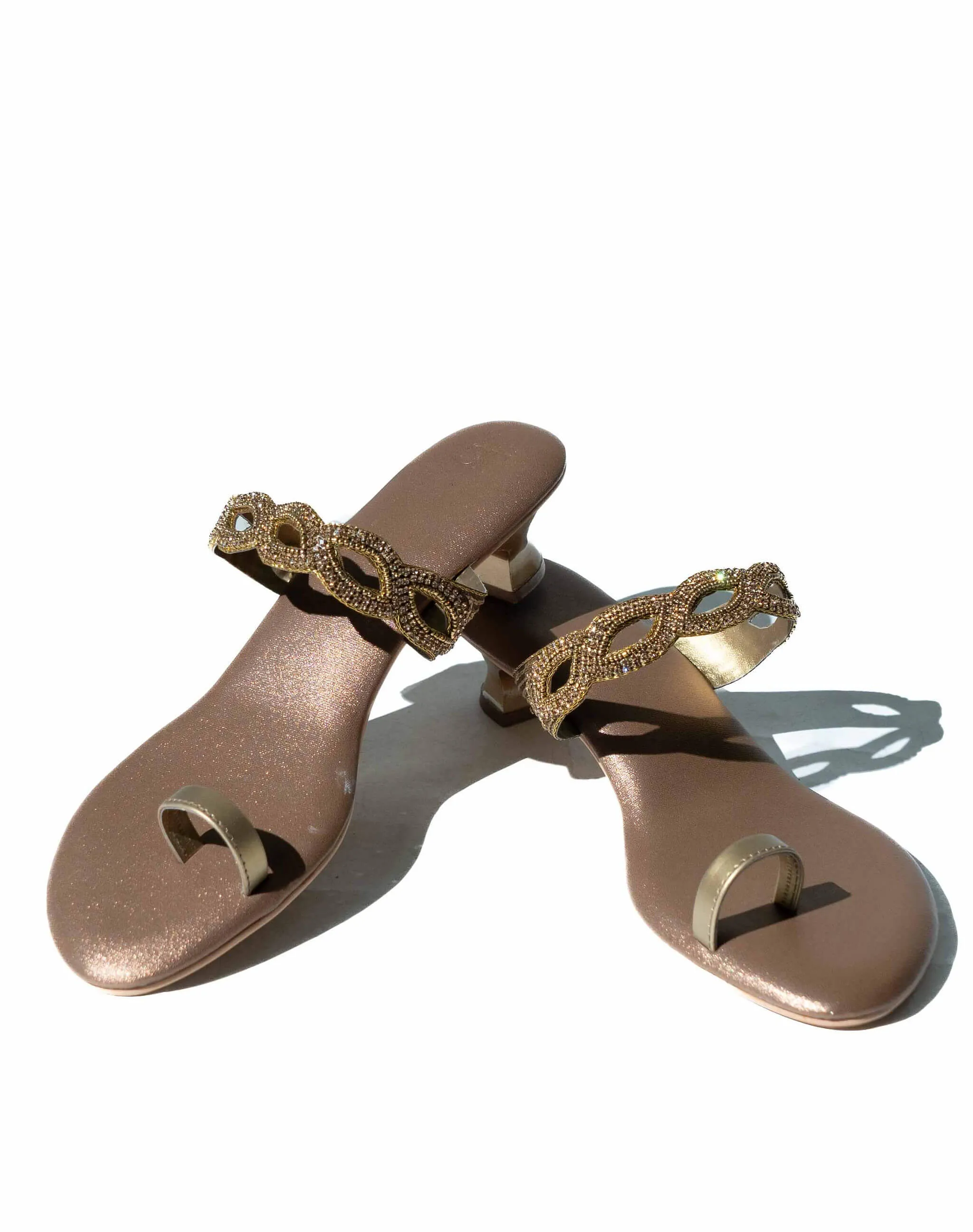 Sandal mid heel - Beaded toe-ring