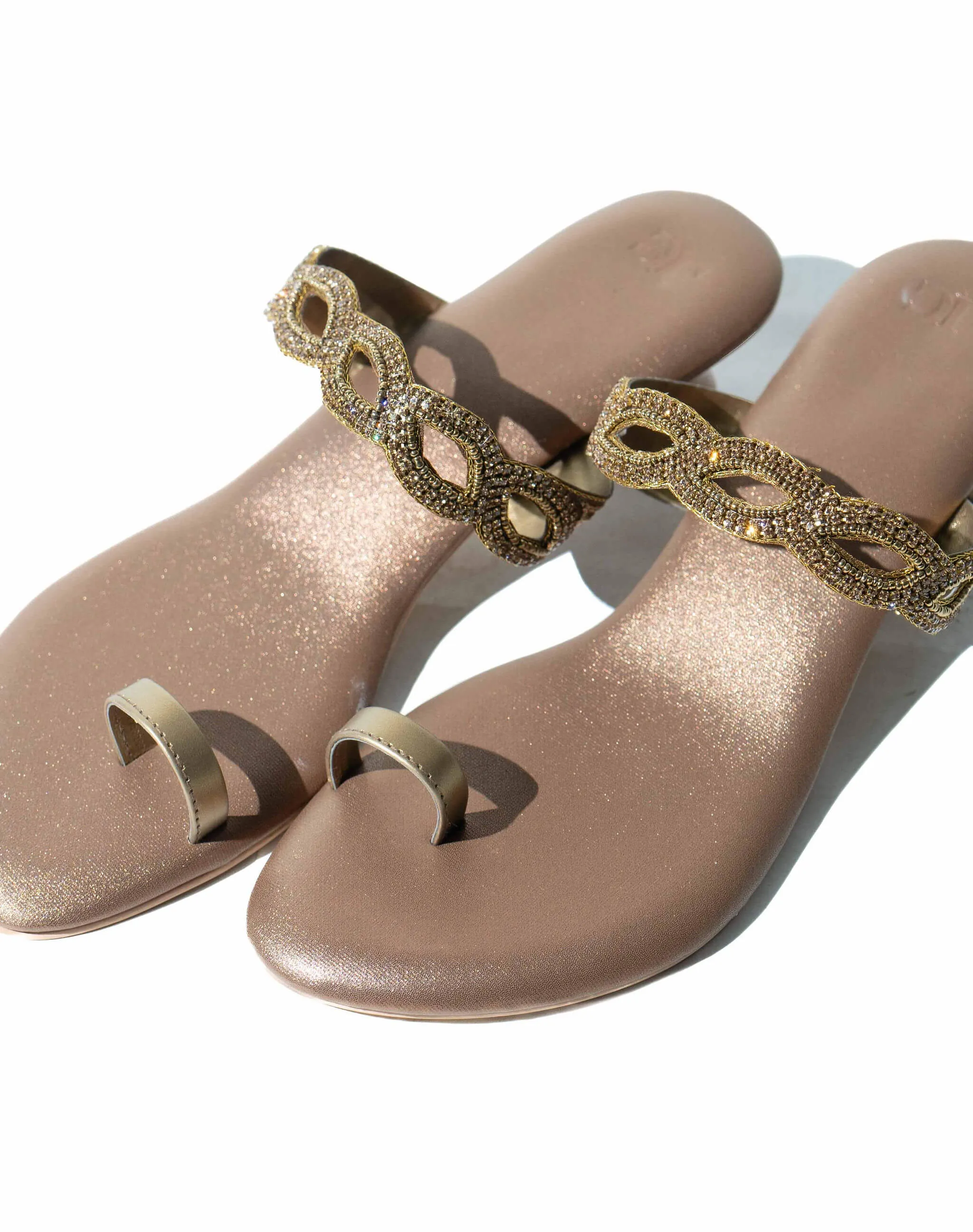 Sandal mid heel - Beaded toe-ring