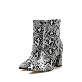 Silver Black Sexy Ankle boots for Women High heels