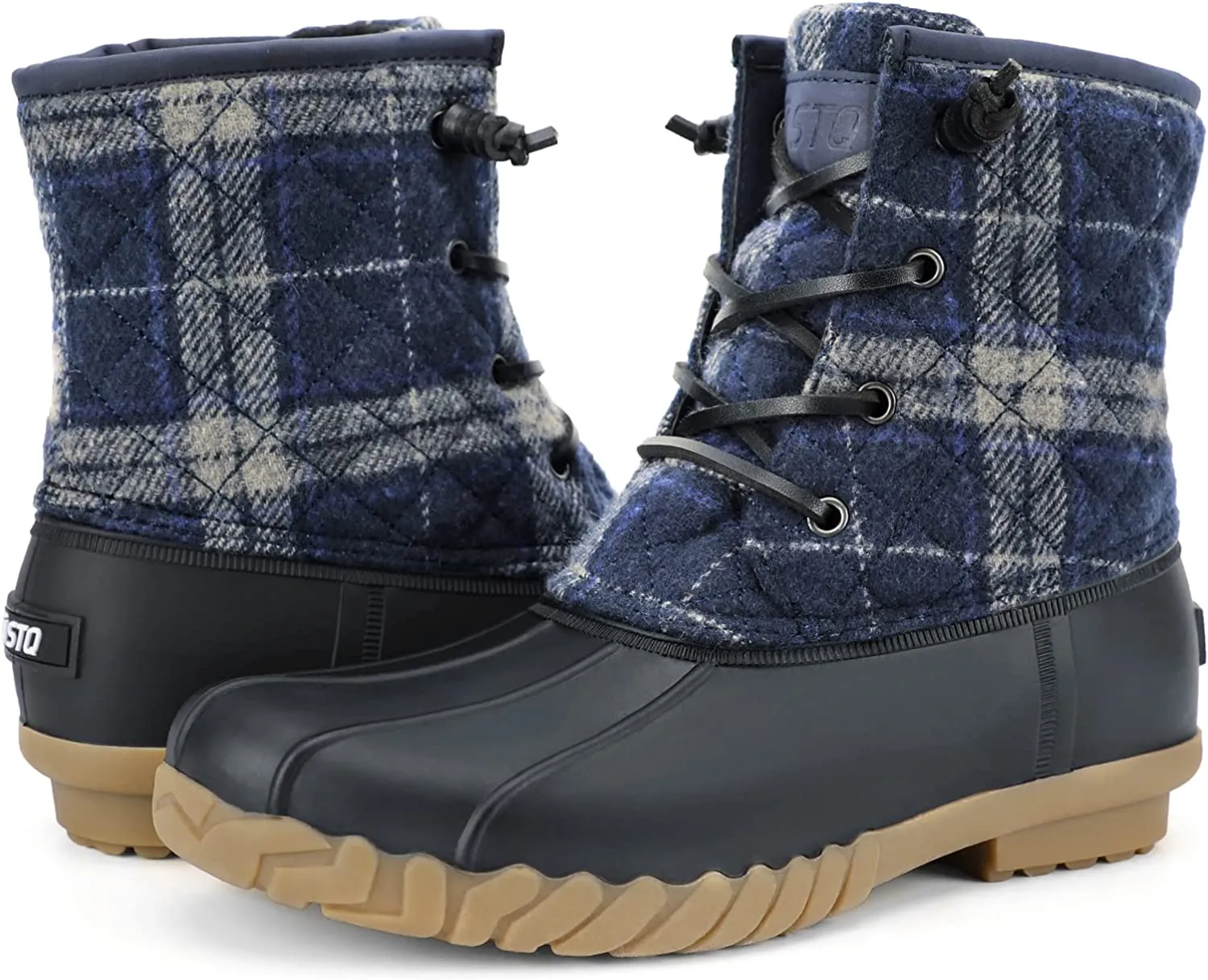 STQ Duck Boots Women Winter Snow Boots Waterproof Insulated with Zipper