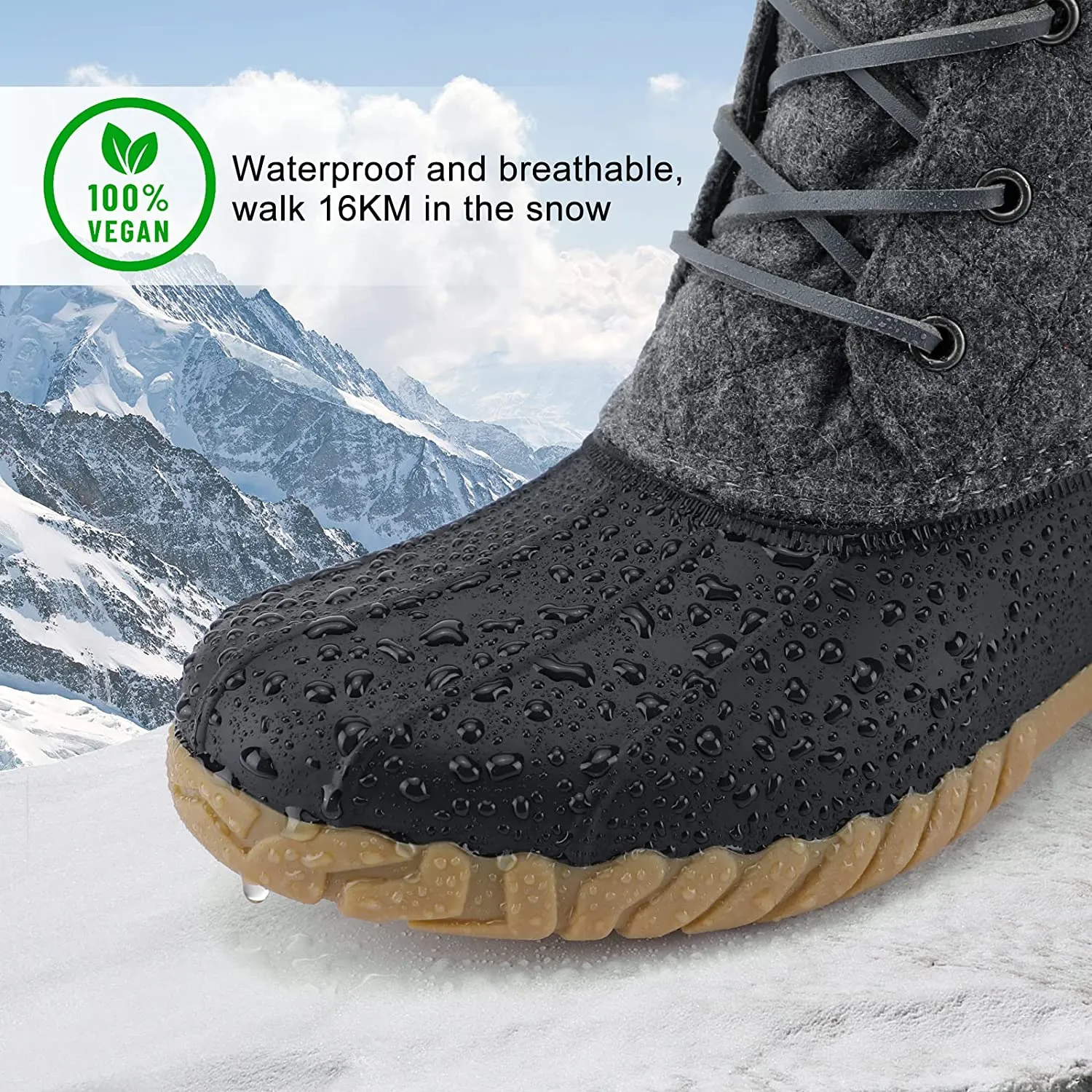 STQ Duck Boots Women Winter Snow Boots Waterproof Insulated with Zipper