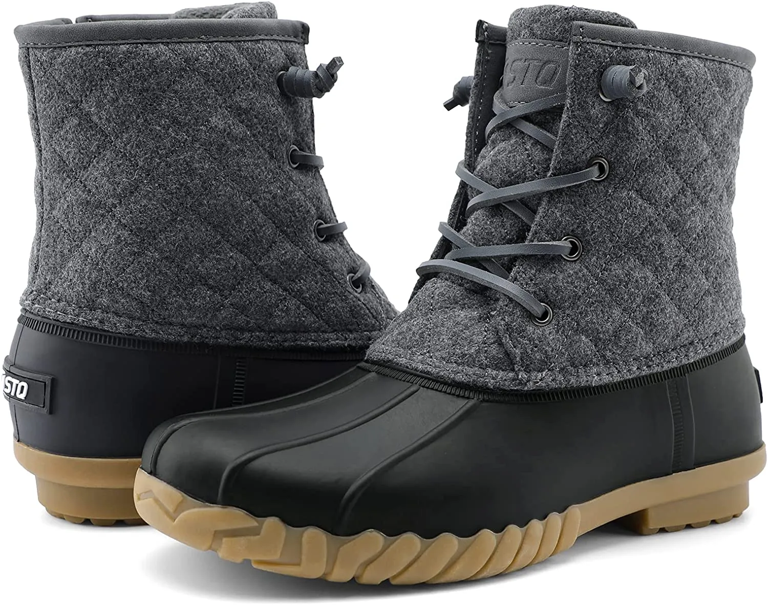 STQ Duck Boots Women Winter Snow Boots Waterproof Insulated with Zipper