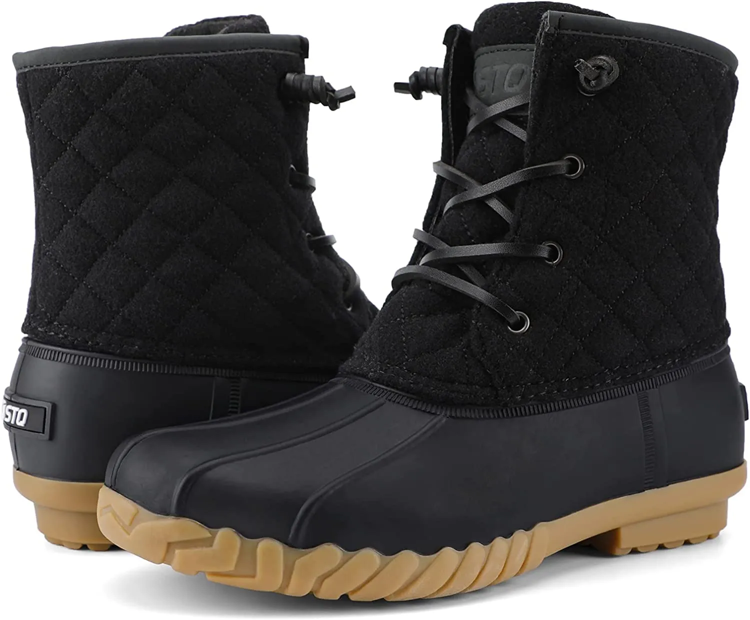 STQ Duck Boots Women Winter Snow Boots Waterproof Insulated with Zipper