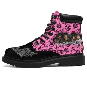 Your Photo Here All Weather Micro Suede Lace Up Boots